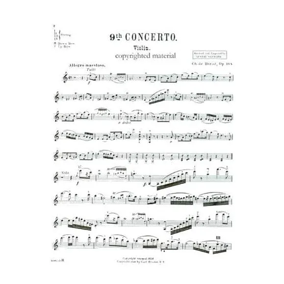 Carl Fischer Bériot Konzert Nr. 9 a-moll Op 104 Noten Violine Klavier