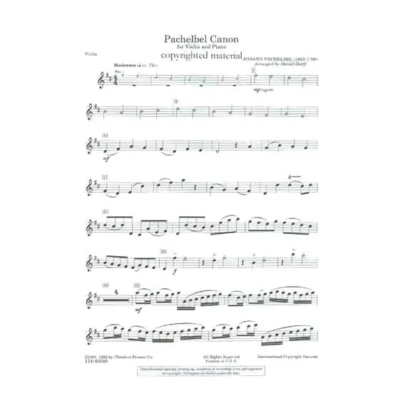 Shar Music Pachelbel Canon D Noten Violine Klavier