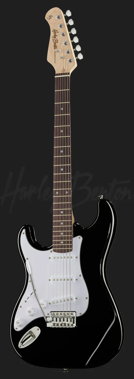 Harley Benton ST-20LH BK E-Gitarre Schwarz Links