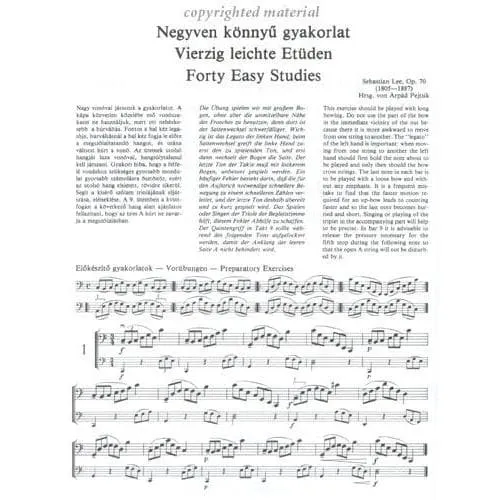 Editio Musica Budapest Lee Op 70 Cello-Etüden Noten