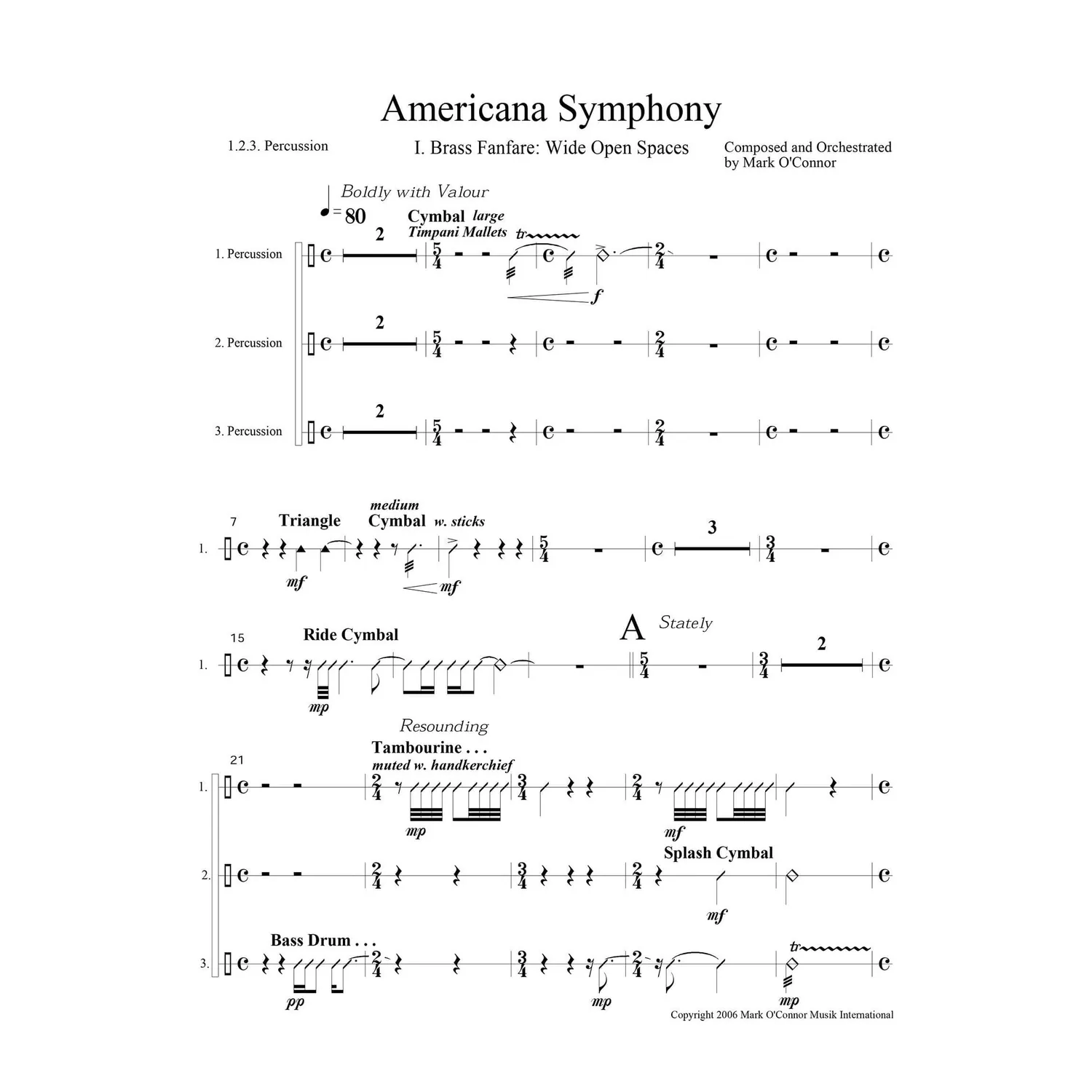 Mark O'Connor Americana Symphony Schlagzeugnoten Download