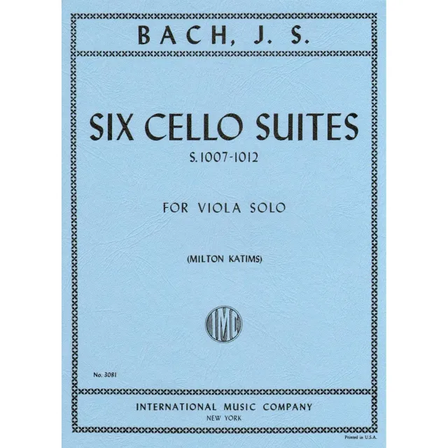 International Bach 6 Suiten BWV 1007 Viola Noten solo
