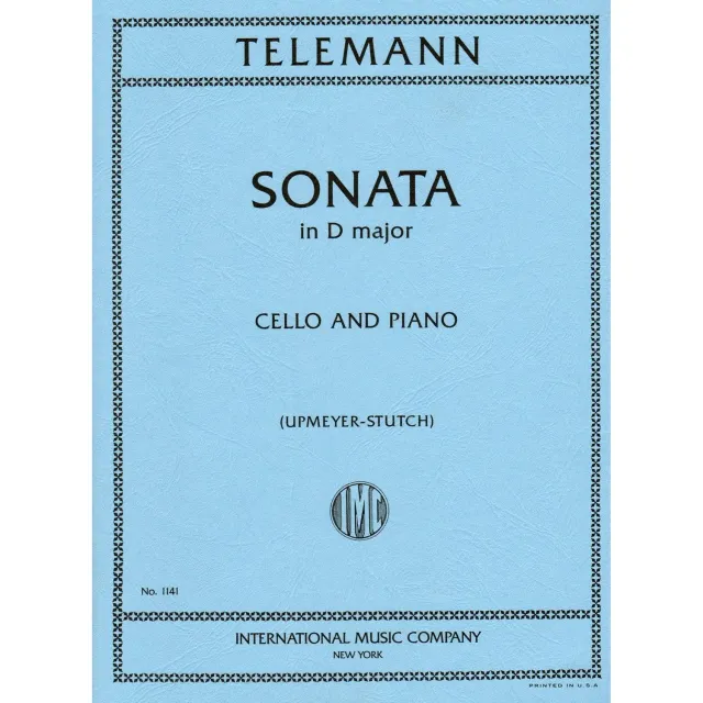 Shar Music Telemann Sonata D-Dur TWV 41:D6 Noten Cello