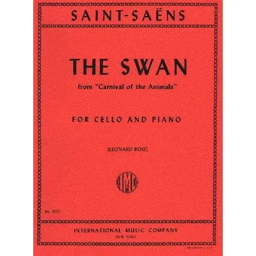 International Saint-Saens Schwan Noten Cello Klavier