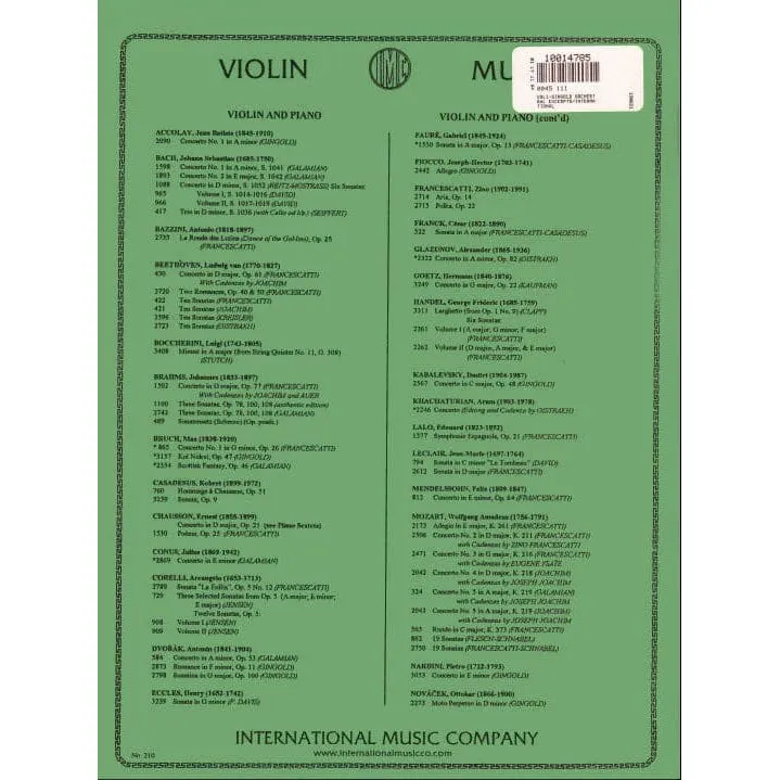 International Orchestral Excerpts Vol.1 Violine Noten Gingold