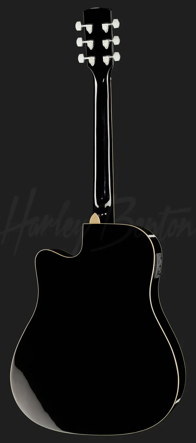 Harley Benton Custom CLD-60SCE Westerngitarre Schwarz Elektro