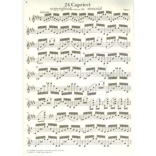 Henle Urtext Paganini 24 Capricen Noten Violine solo