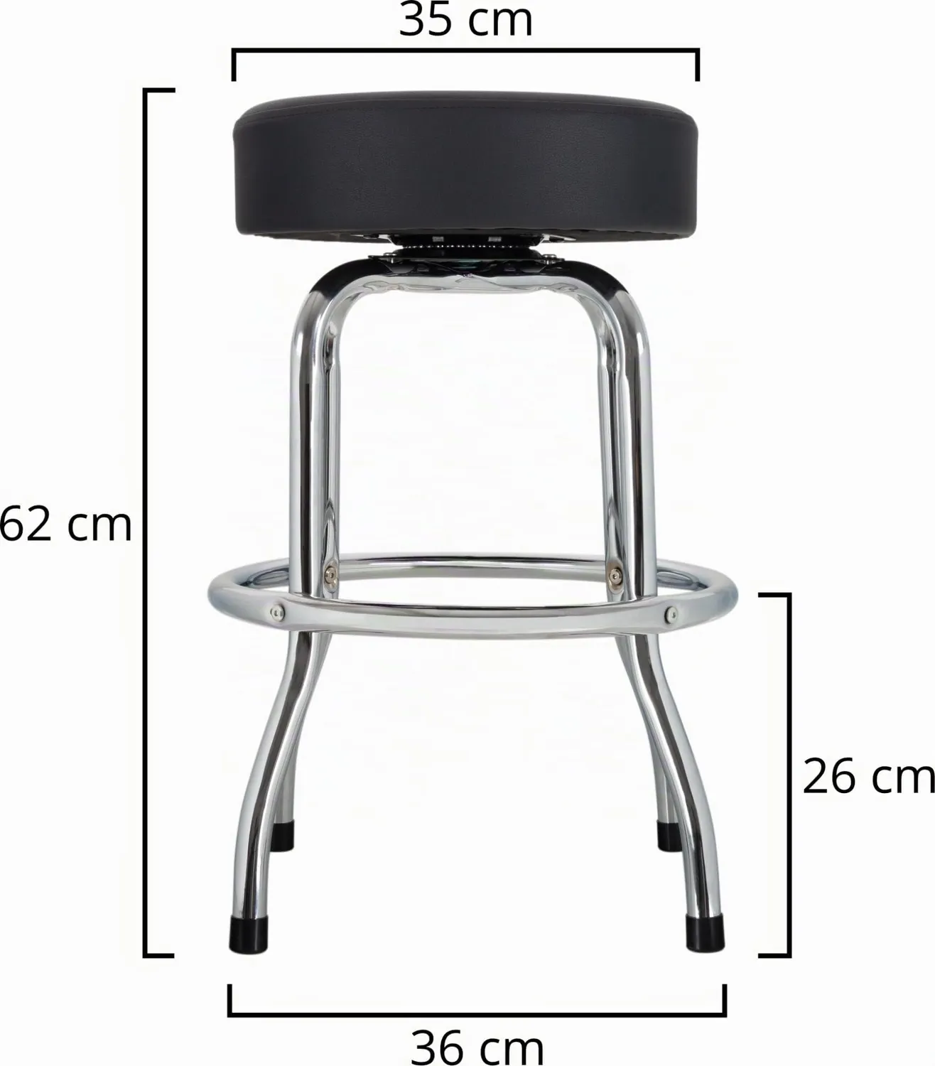 Rocktile Barstool Gitarrenhocker Schwarz 62 cm Sitzhöhe