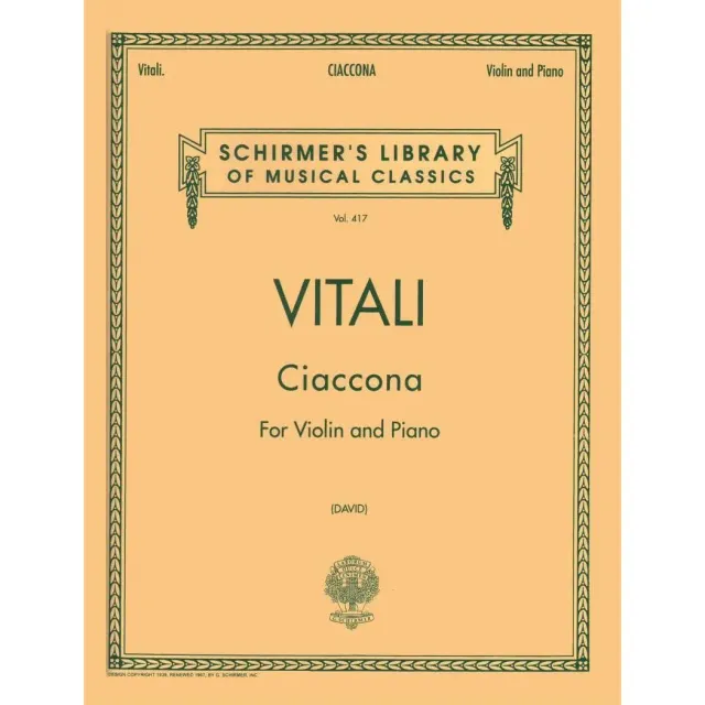 Schirmer Vitali Chaconne g-moll Violinnoten Klavier David