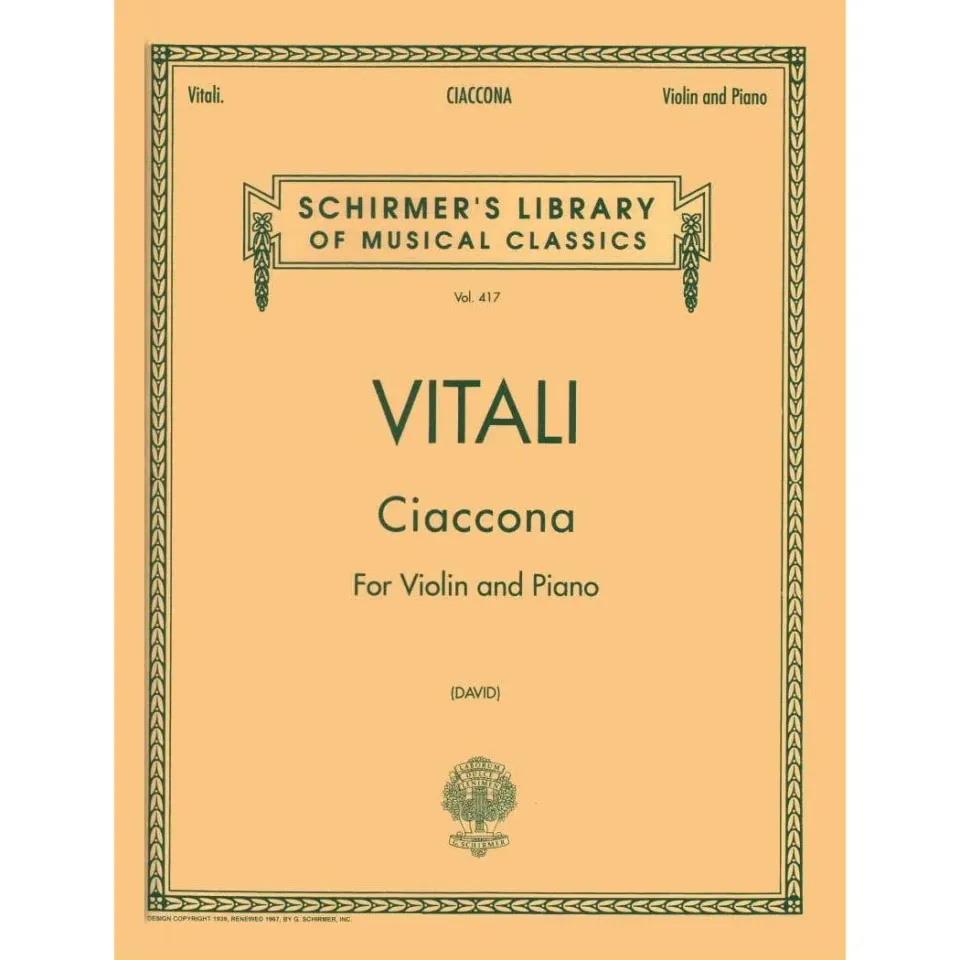 Schirmer Vitali Chaconne g-moll Violinnoten Klavier David