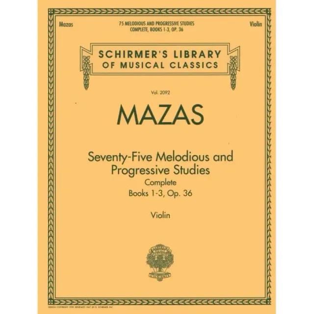Schirmer Mazas 75 Etüden Op 36 Violine Noten komplett Hermann