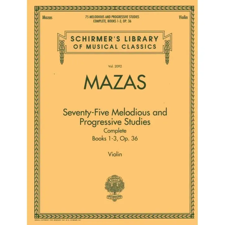 Schirmer Mazas 75 Etüden Op 36 Violine Noten komplett Hermann