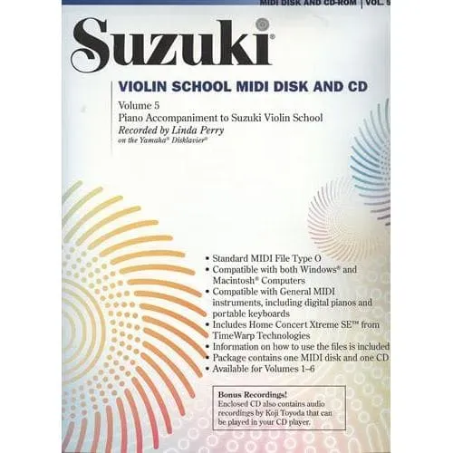 Suzuki Violin School Vol. 5 Klavierbegleitung MIDI CD-ROM Noten