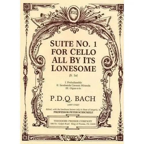 P.D.Q. Bach Suite Nr. 1 Cello solo Noten Schickele Presser