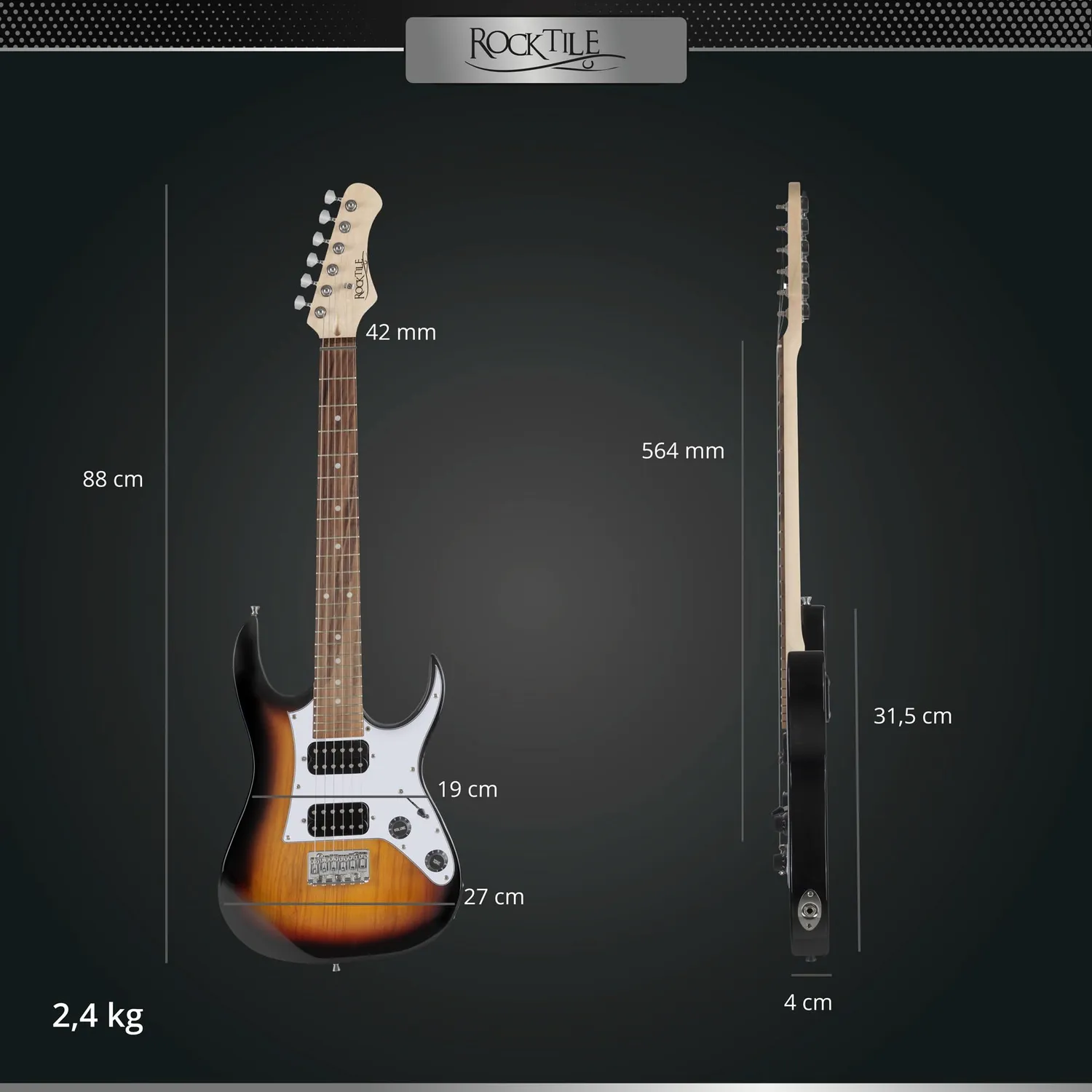 Rocktile Youngster YS-1SB 3/4 E-Gitarre Sunburst