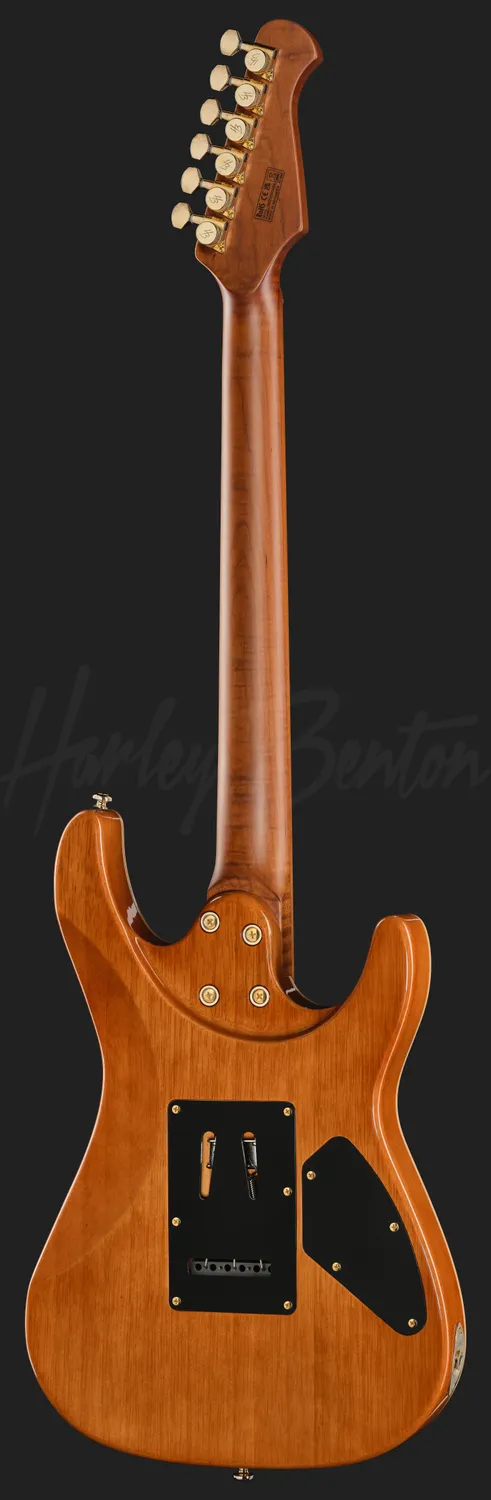 Harley Benton Progressive Fusion-IV HSH LH MN E-Gitarre Flame Bengal Burst