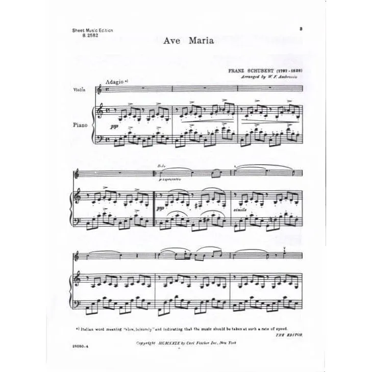 Schubert Ave Maria D 839 Violine Klavier Noten