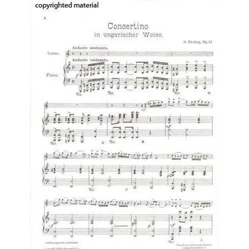 Rieding Concertino a-Moll Op 21 Noten Violine Klavier