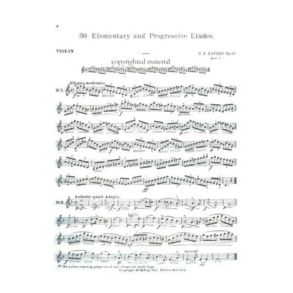 Carl Fischer Kayser Op. 20 Heft 1 Violinetüden Violine