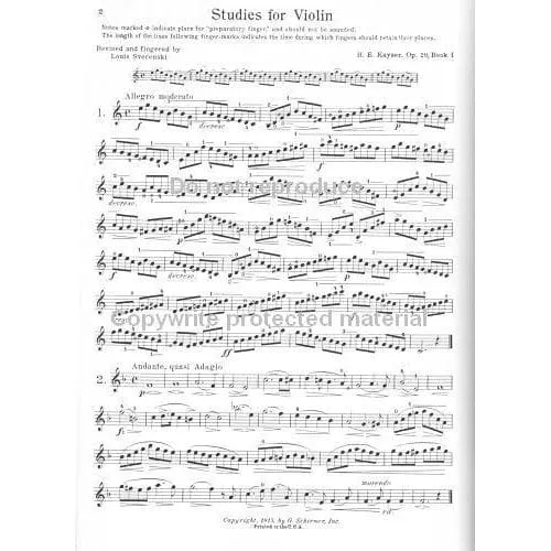 Schirmer Kayser 36 Etüden Op.20 Heft 1 Noten Violine