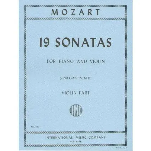 Shar Music Mozart 19 Sonaten Geige Klavier Francescatti
