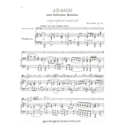 Shar Music Bruch Adagio Op 56 Cellonoten Klavier