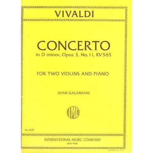 International Vivaldi Konzert d-moll Op 3/11 Noten 2 Violinen