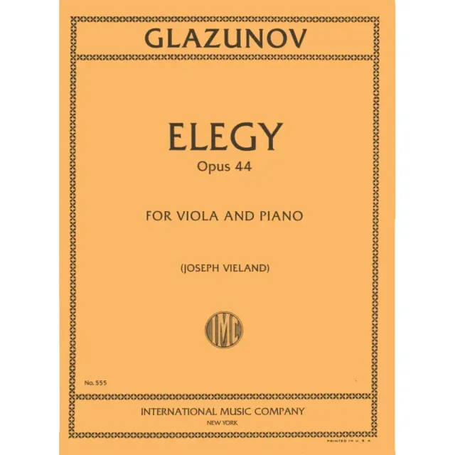 International Glazunov Elegy Op. 44 Noten Bratsche Klavier Vieland
