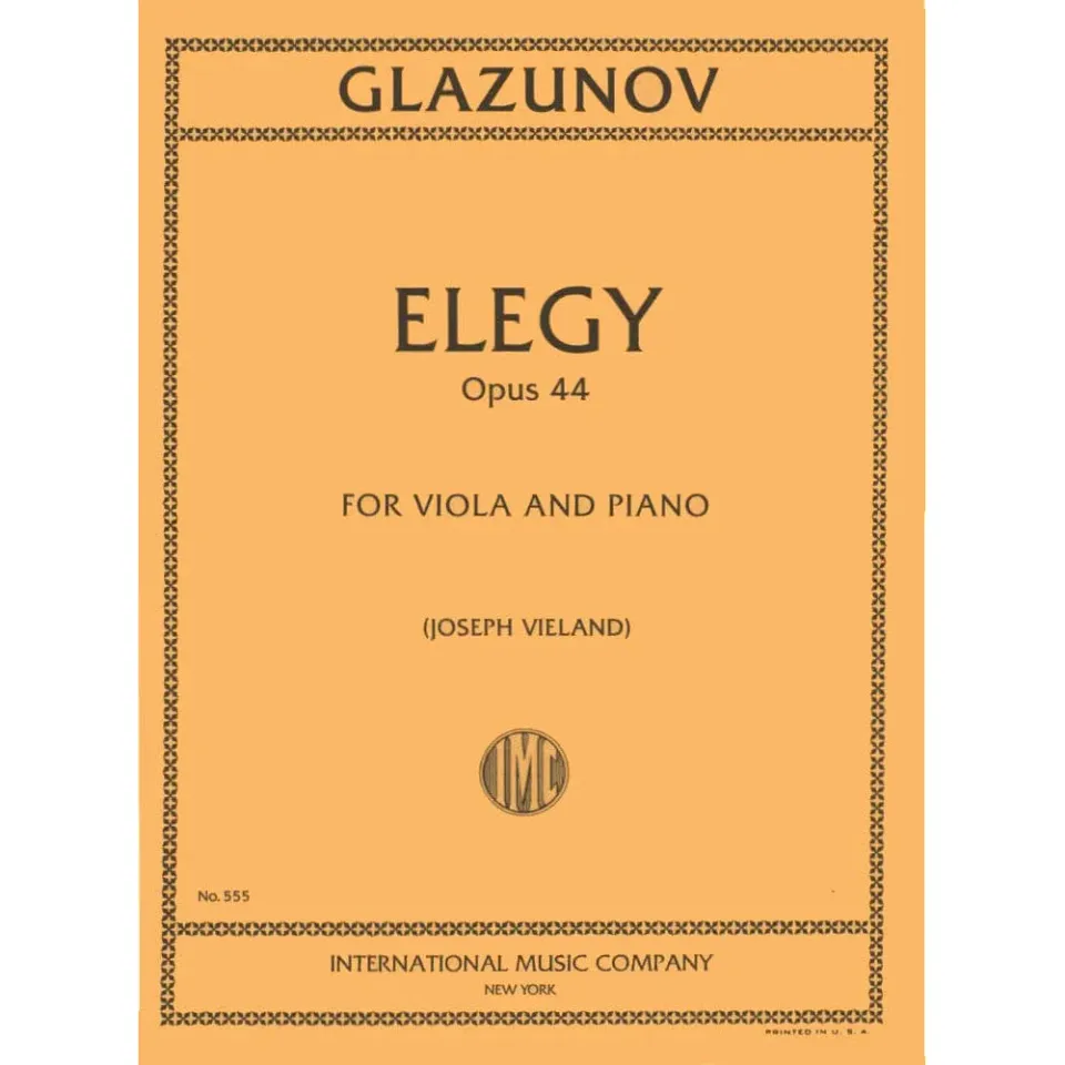 International Glazunov Elegy Op. 44 Noten Bratsche Klavier Vieland