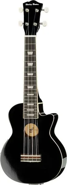 Harley Benton UK-L100E BK Sopran-Ukulele schwarz Elektro