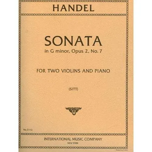 International Händel Sonate g-moll Op 2 Nr 7 Noten Violinen