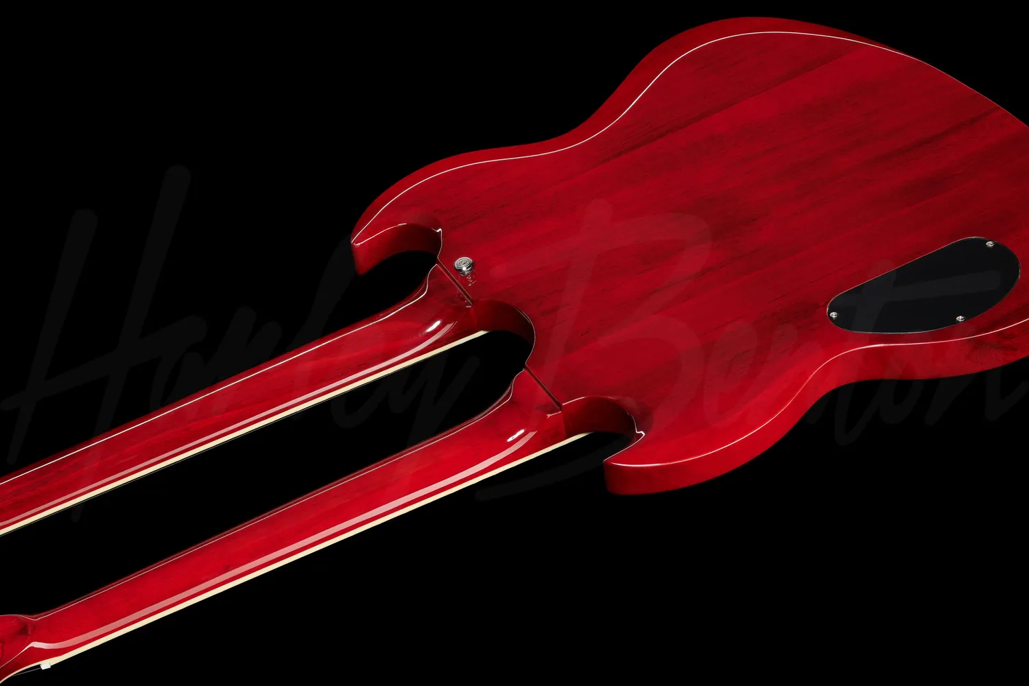 Harley Benton Vintage DC-Custom Cherry 612 Double-Neck E-Gitarre