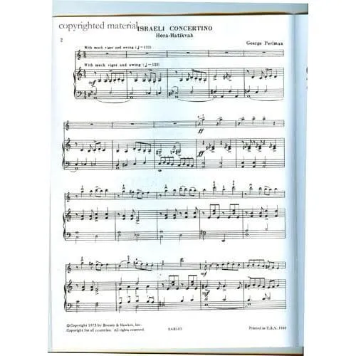 Perlman Israeli Concertino Noten Violine Boosey & Hawkes