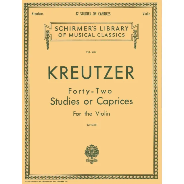 Shar Music Kreutzer 42 Etüden Violinennoten Singer