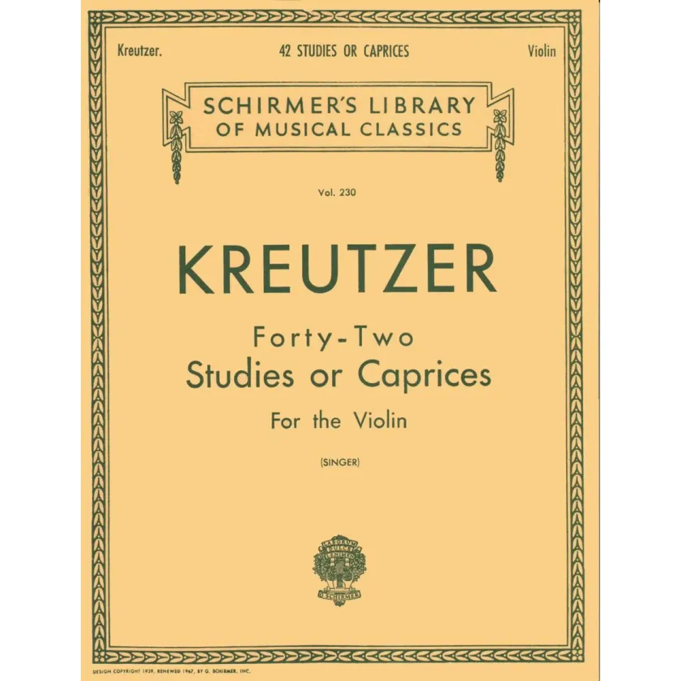 Shar Music Kreutzer 42 Etüden Violinennoten Singer