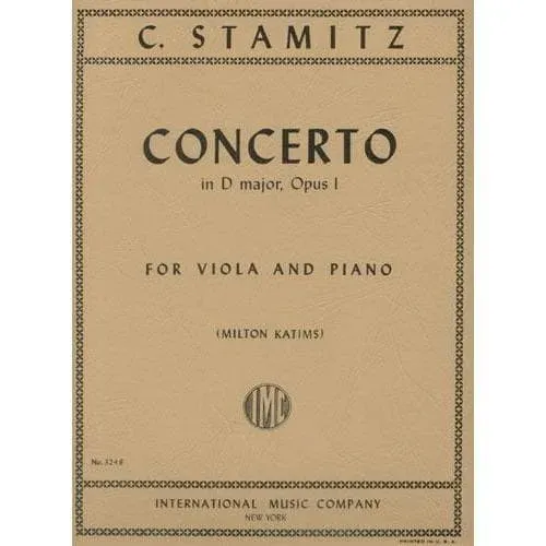 Shar Music Stamitz Concerto D-Dur Op.1 Viola-Klavier Noten