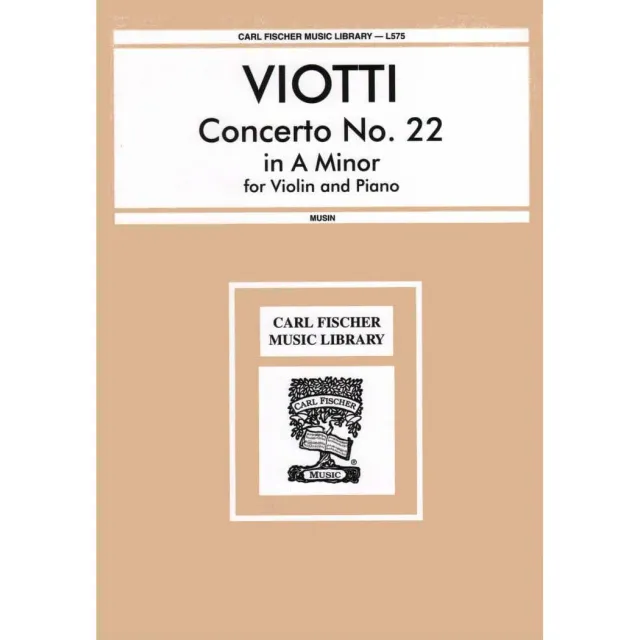 Carl Fischer Viotti Violinkonzert Nr. 22 Noten Violine Klavier a-Moll