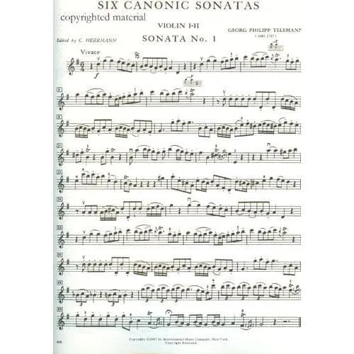 International Telemann TWV 40:118-123 Violinduo-Noten