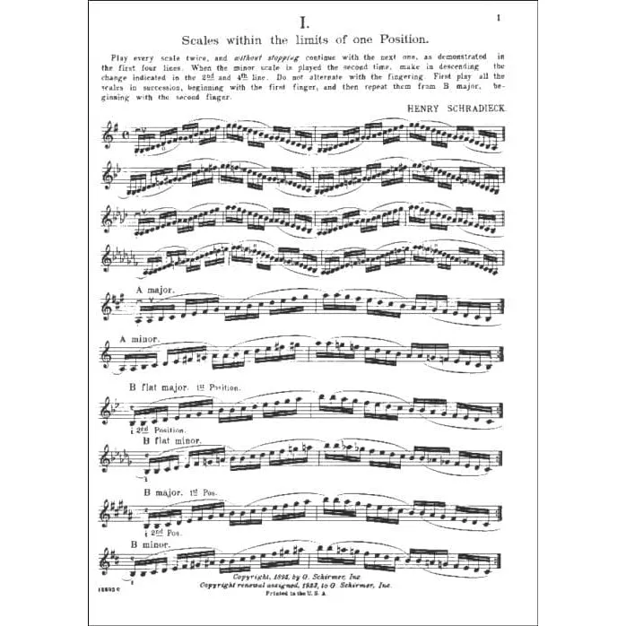 G. Schirmer Schradieck Scale Studies Violine Noten Technik