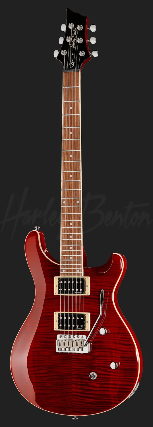 Harley Benton Deluxe CST-24T E-Gitarre Black Cherry Flame