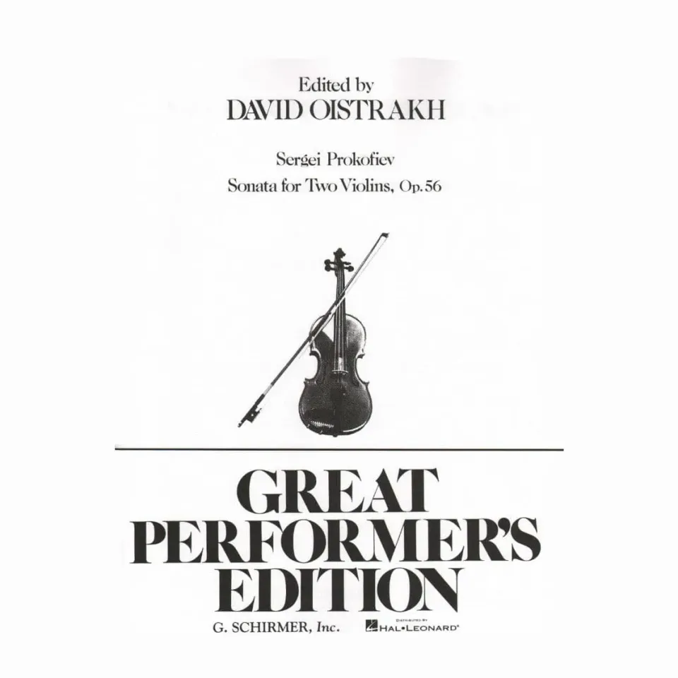 Prokofiev Sonate Op 56 2 Violinen Noten Oistrach Schirmer