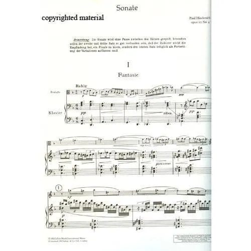 Shar Music Hindemith Sonata Op 11 No 4 Noten Viola Klavier Schott