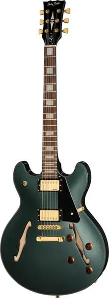 Harley Benton HB-35Plus Halbakustik-Gitarre Gun Metal Blue