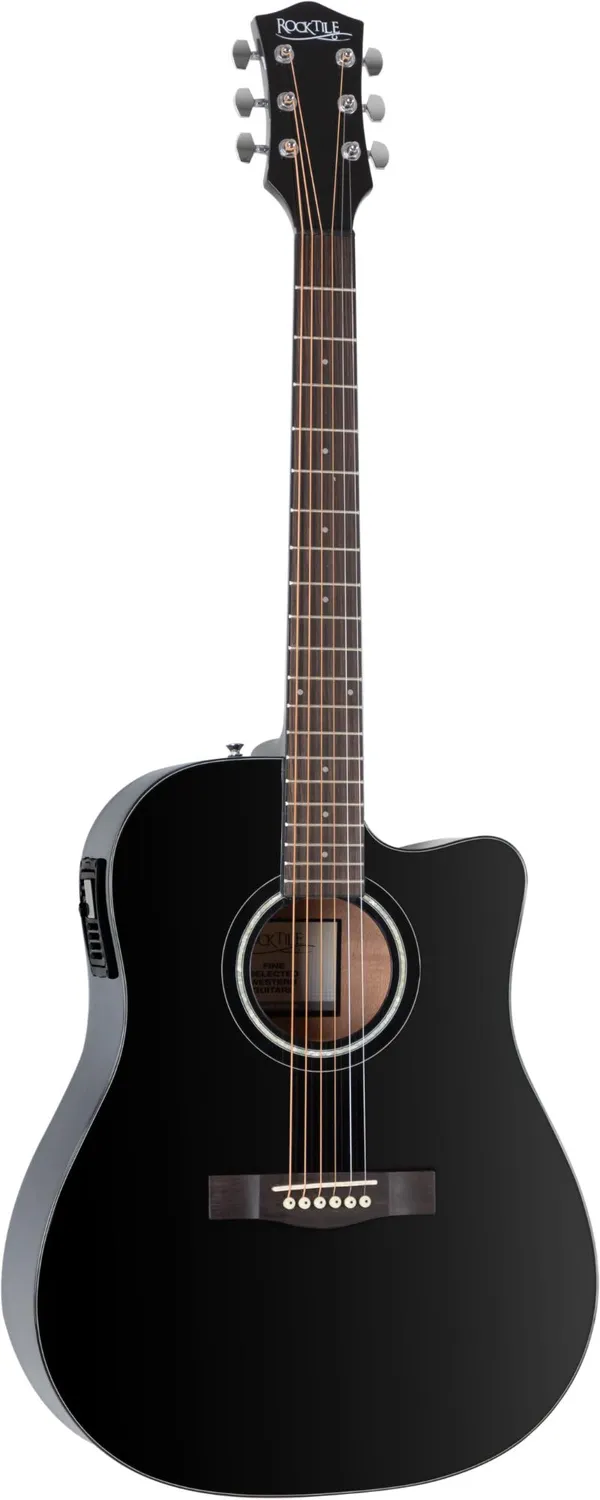 Rocktile D-60CE Westerngitarre Schwarz Dreadnought EQ
