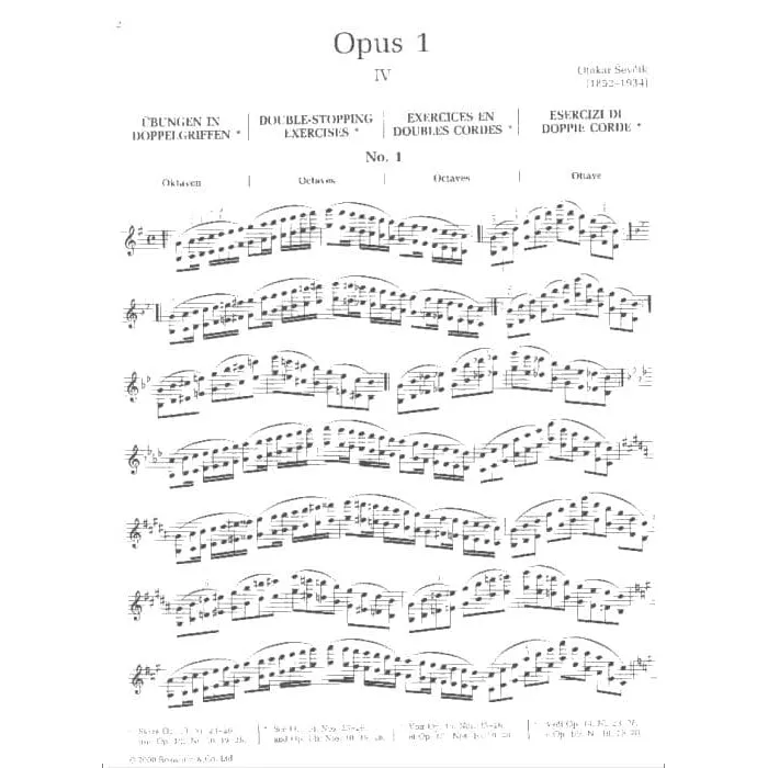 Sevcik Violinschule Op. 1 Heft 4 Noten 1. Lage Bosworth