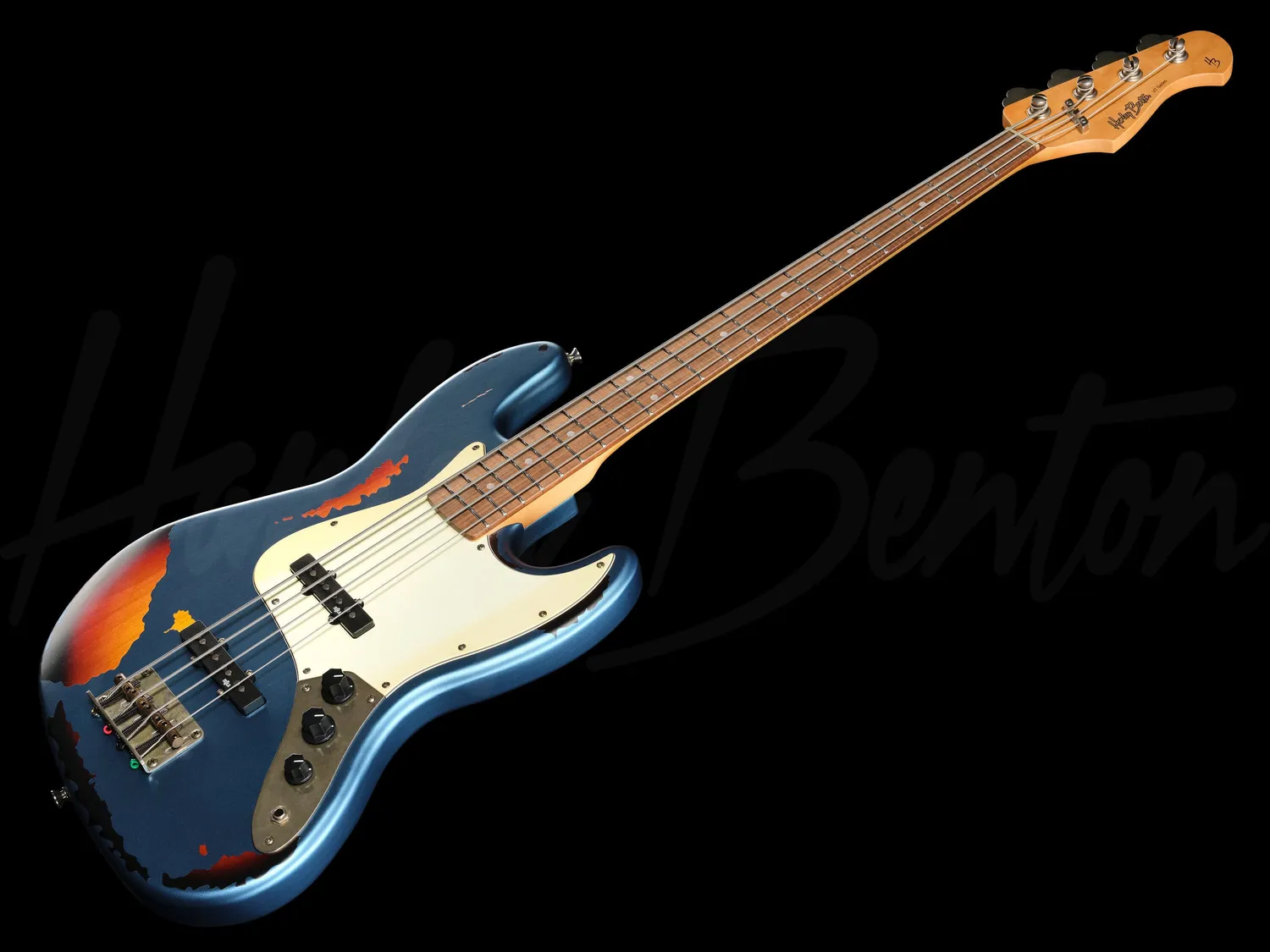 Harley Benton JB-62HA LPB over SB E-Bass Erle aged