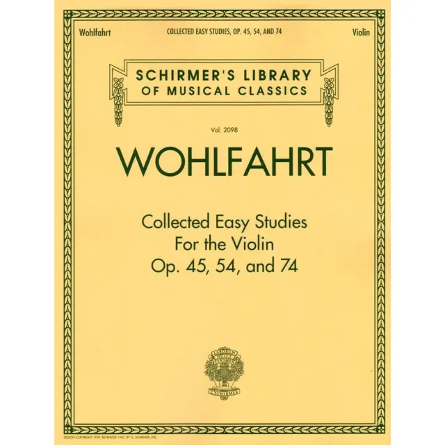 Schirmer Wohlfahrt Collected Easy Studies Op 45 Noten Violine