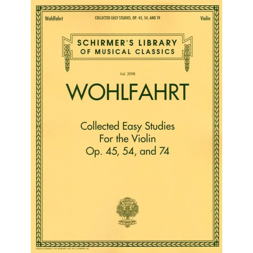 Schirmer Wohlfahrt Collected Easy Studies Op 45 Noten Violine