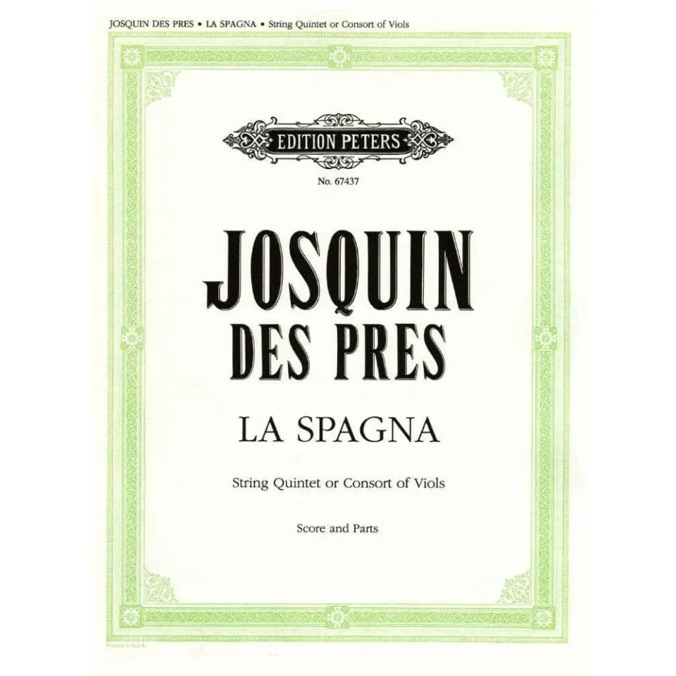Shar Music Josquin La Spagna Noten Streicher Sextett Peters