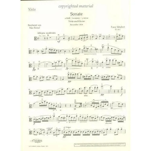 Shar Music Schubert Arpeggione D 821 Bratschennoten